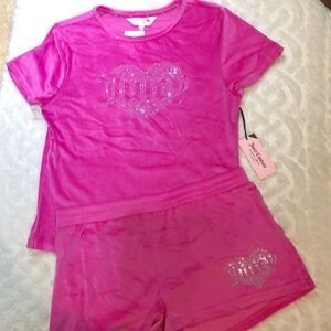 Juicy Couture Pink Velvet Pajama Set - size Large
